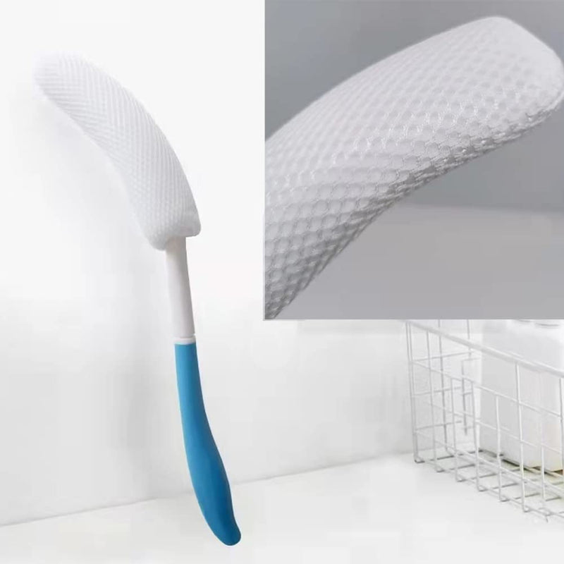 YF-ANEN Long Anti-Slip Curved Handle Bath Body Brush Bath Brush for Middle Aged, Elderly/Pregnant Women Bath and Shower, 15.33 Inch - BeesActive Australia