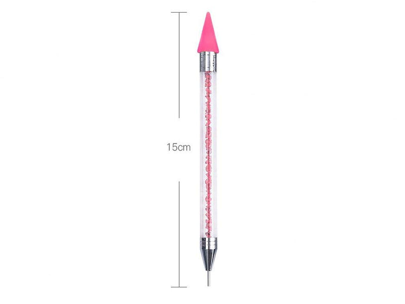 Aoshang Nail Rhinestone Picker Dotting Pen，Dual-ended Rhinestone Gems Crystals Studs Picker Wax Pen for Nail Art DIY Decoration （Pink） - BeesActive Australia