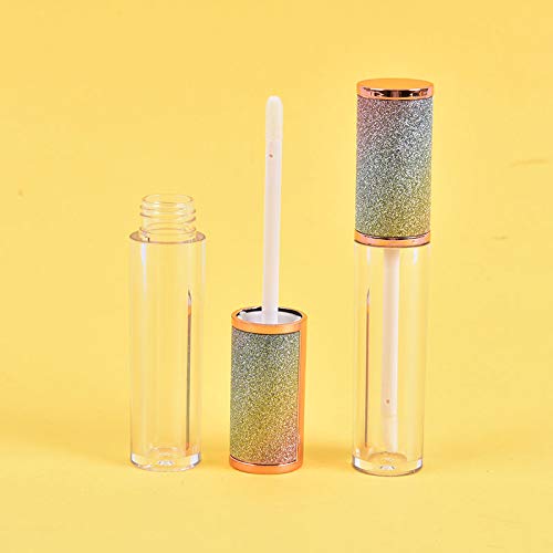 PIAOPIAONIU 8 Pcs Sparkles Rainbow Lip Gloss Wand Tubes,5ml Empty Lip Gloss Containers,Lipgloss Lip Balm Bottles with Rubber Stoppers for Lip Gloss Balm Cosmetic Business - BeesActive Australia