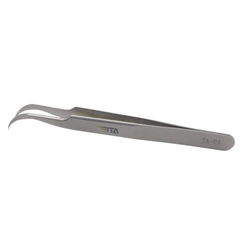 Individual Eyelash Tweezers - FEITA Professional Stainless Steel Curved Tweezer Precision for 3D Volume Eyelash Extension (1 Pc) - BeesActive Australia