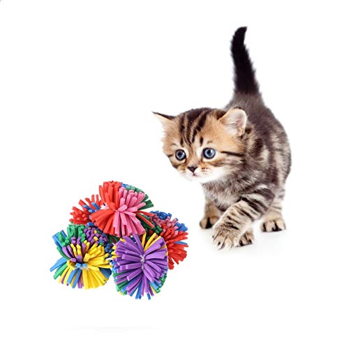 Stock Show 10PCS 1.6" Funny Colorful EVA Flower Ball Foam Cat Toy Ball Cat Kitten Catch/Chase/Play Ball, Random Color - BeesActive Australia