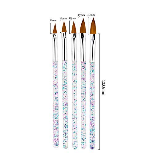 5pcs Acrylic Nail Art Brush Set Crystal Nail Art Pen Nail Art Tips Builder Brush Nail Painting Drawing Nail Carving Manicure DIY Pen Accessories - BeesActive Australia