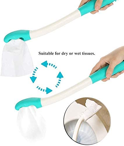 Toilet Aid Easy Wipe, Long Range Comfort Wipe Handle Range Comfort Bottom Wiper Holder Toilet Paper Tissue Grip Wiping Helper - BeesActive Australia