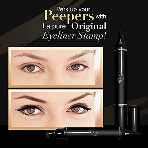 LA PURE Waterproof Eyeliner Stamp - 2 Wingliner Black Make Up Pens, Vamp Style Wing, Smudgeproof & Sweatproof, Perfect Cat Eye Look, Winged Long Lasting Liquid Eye Liner Pen, Eyeshadow, No Dipping… 10 mm - BeesActive Australia