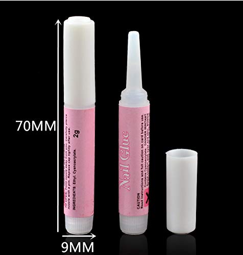 XICHEN 50 bottles Professiona Nail Art Glue for Beauty False Adhesive Transfer Tips Decorations Adhesive Transparent 2 ML(0.07 oz)/bottles - BeesActive Australia