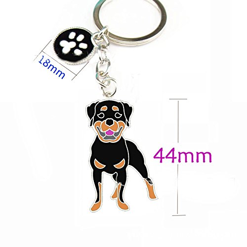 BBEART Dog Keychain Ring, Cool Cute Pet Dog Keyring Bag Charm Mini Metal Key Ring Keyfob Rottweiler - BeesActive Australia