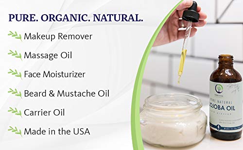 Essential Living: Organic Jojoba Oil - Pure Carrier Oil for All-Natural Skin Care, Moisturizer, Makeup Remover, Oil Cleansing and More - 4 oz. - Cold Pressed - No Hexane - Made in the USA - BeesActive Australia