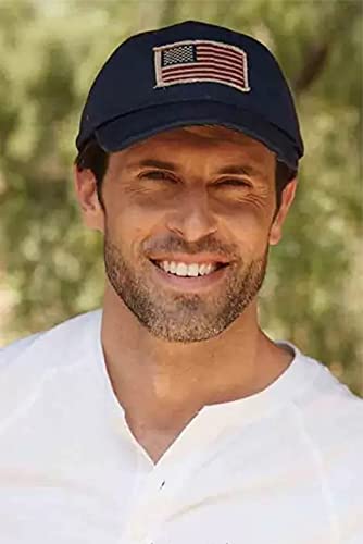 IZUS Washed Baseball-Hats American-Flag Distressed - 100% Distressed Cotton Dad Hat Embroiderred for Unisex Navy - BeesActive Australia