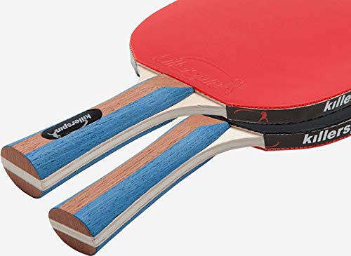 [AUSTRALIA] - Killerspin JET Set 2 Table Tennis Paddles and Ping Pong Balls, 2 Ping Pong Paddles and 3 Ping Pong Balls, Great for Beginners and Kids, Table Tennis Racket with Wood Blade, Jet Basic Rubber Grips Ping Pong Balls – Red & Black 