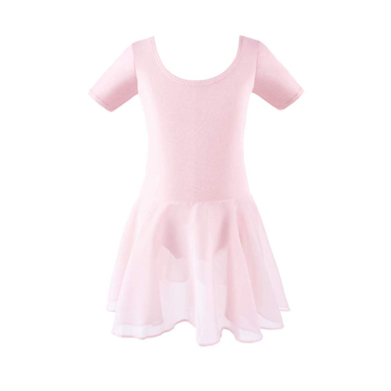 [AUSTRALIA] - STELLE Girls Ballet Short Sleeve Dress Leotard for Dance, Gymnastics and Ballet(Toddler/Little Girl/Big Girl) 4T Ballet Pink 