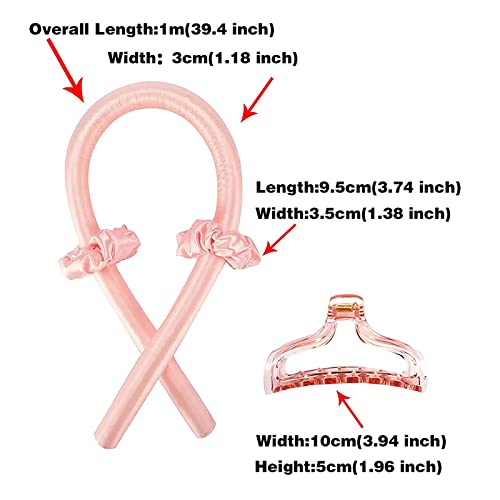 Heatless Hair Rollers - No Heat Curls Best for Natural Wave and Large Curls and Safe to Use DIY, Sleep Styler Rods(Pink) - BeesActive Australia