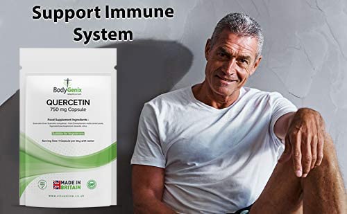 Bodygenix Quercetin 750mg Veg Capsule Bodygenix UK Manufactured Energy Booster Supplement (30) 1 Month Supply 30 - BeesActive Australia