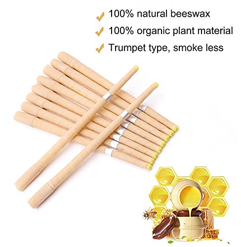 Ear Candles,10 Pcs Ear Cones Candles,Natural Ear Wax Remover 100% Natural Beeswax Candle with 10 Protective Disks - Relaxing - BeesActive Australia