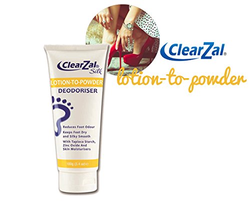 ClearZal Lotion to Powder. Deodorizing and Odor Eliminating Foot Cream That Goes On As A Cream, And Dries To Powder. Leaves Feet Dry and Silky Smooth, 3.4-Ounce Tube - BeesActive Australia