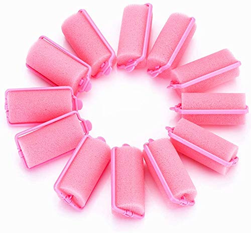 wordmouk 32 Pieces Foam Sponge Hair Rollers Pink Hair Rollers Soft Sponge Curlers DIY Hair Styling Hairdressing Tools for Women and Kids (30 mm) - BeesActive Australia