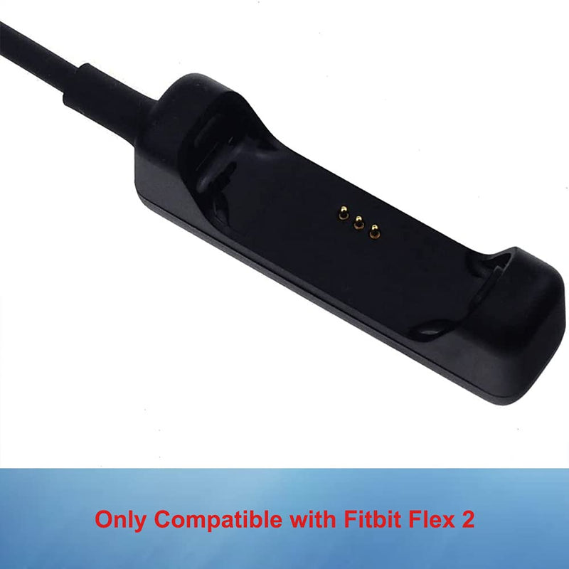 EXMRAT Compatible with Fit-bit Flex 2 Charger Cable (2Pack, 30cm/1ft), USB Charger Charging Cable for Fit-bit Flex 2 (Black, 2Pack) - BeesActive Australia