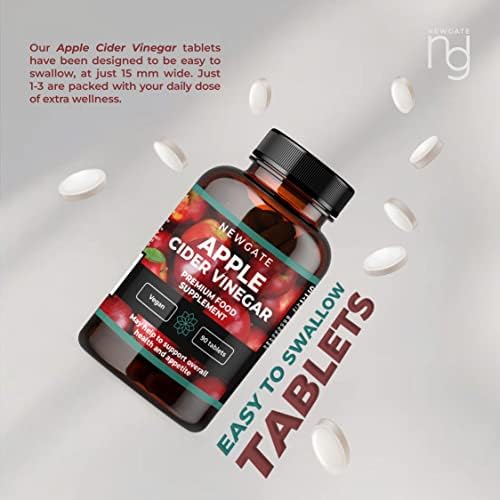 Newgate Labs Apple Cider Vinegar 90 Vegan Tablets 500mg - Premium Nutritional Supplement - Weight Loss Support - Made in The UK - Halal, GMP Certified - BeesActive Australia