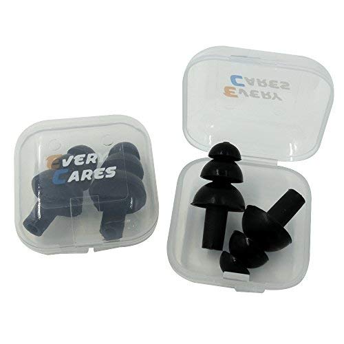 Every Cares Silicone Swimming Earplugs, 6 Pairs, Comfortable, Waterproof, Ear Plugs Swimming Showering Case Black - BeesActive Australia