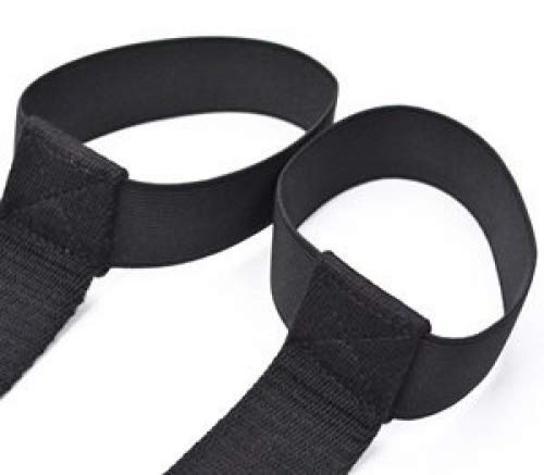 Cosmos Black Color Soft & Durable Cotton Yoga Pilates Mat and Simple Looped Sling/Harness/Carrying Strap for Pilates, Exercises, Aerobics - BeesActive Australia