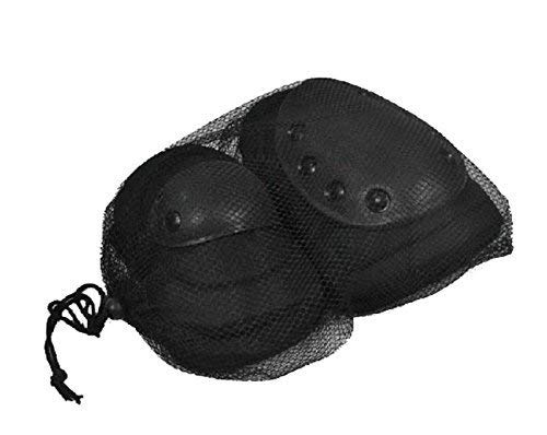 [AUSTRALIA] - Bargain Crusader Military Tactical Knee Pad Elbow Pad Set Airsoft Knee Elbow Protective Pads Combat Paintball Skate Outdoor Sports Safety Guard Gear Black 