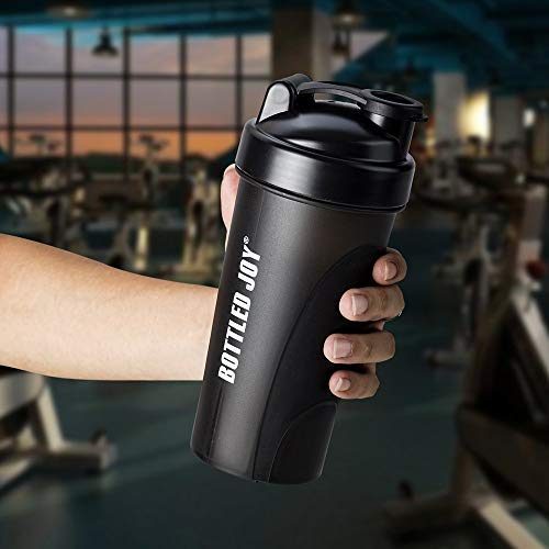 VENNERLI Protein Shaker Bottle 800ml Shaker Cup with Mixer Ball BPA Free Plastic Leakproof Sports Water Bottle for Fitness Sports and Travel Non-Slip Mix Drinking Bottle 34oz / 800ml Black - BeesActive Australia