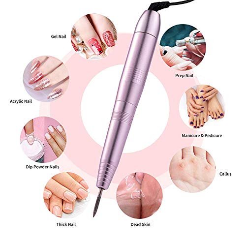 FATUXZ Portable Electric Nail Drill,Professional Nail File Kit for Acrylic,Gel Nails,Pedicure Tools Nail Polish Machine,Manicure Polishing Shape Tools with Nail Drill Bits and Sanding Bands - BeesActive Australia