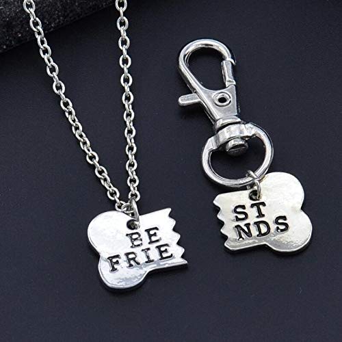 Best Friend Christmas Gifts Dog Bone Necklace Keychain Set for Dog Human Jewelry Set Pet Owner Birthday Friendship Gifts silver - BeesActive Australia