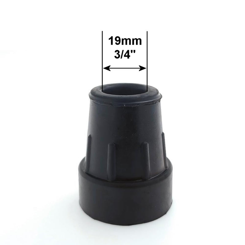 Qty: 4x 18/19mm 3/4" Rubber Ferrules For Walking Sticks - Black - By Lifeswonderful® - BeesActive Australia