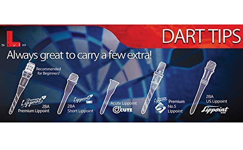 [AUSTRALIA] - LSTYLE Dart Tips: Short Lippoint - 2BA Thread - Plastic Soft Dart Points (50 and 100 Packs) Black 