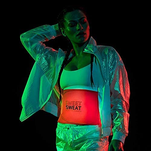 Sweet Sweat Waist Trimmer 'Neon' Series | Premium Waist Trainer Band for Men & Women Medium Neon Pink - BeesActive Australia