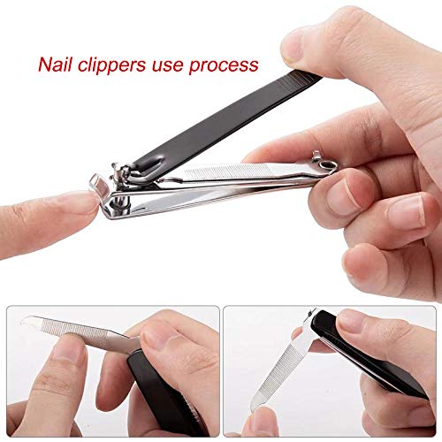 Nail Clippers Set（3pcs), Sharp Stainless Steel Fingernail & Toenail Cutter with Nail File (Large+Medium+Small） - BeesActive Australia