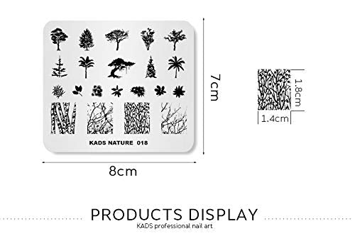 KADS Nail Stamping Plate Tree Nature Template Image Design Plates for Nail Art Decoration and DIY Nail Art (NA018) NA018 - BeesActive Australia