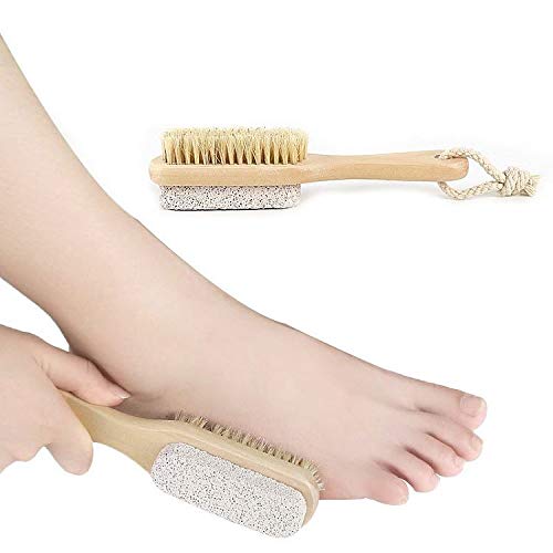 Natural Pumice Stone Combo foot Brush, Body Exfoliating Double Side Soft Bristle Wood Brush, Suitable for SPA Callus Remover, Dry Skin Elbow, Hand or Foot Care, Pack 2 - BeesActive Australia