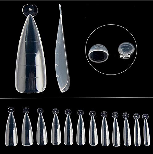 Vcedas Dual Forms for Poly Nail Gel Stiletto Shape Dual System Nail Form Molds Nail Tips 120 PCS Clear UV Gel Tools Extension Forms for Acrylic Nails #4 - BeesActive Australia