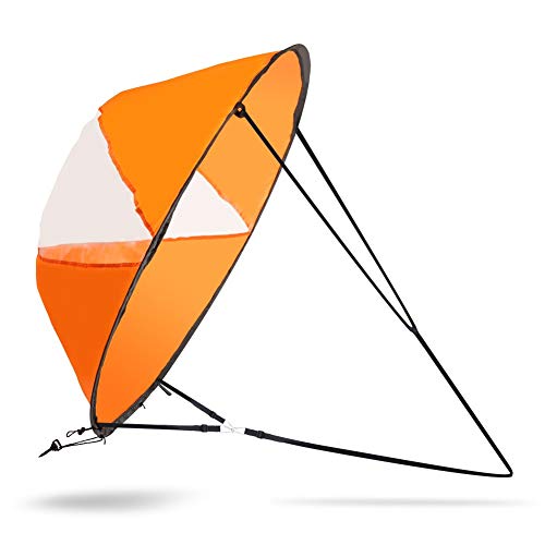 VGEBY Wind Sail, 42inch Kayak Sail Foldable Wind Paddle Adventure Sail Fold-able Downwind Sail for Kayaks, Canoes, Inflatable Boats, Paddle Board Boating Supplies - BeesActive Australia