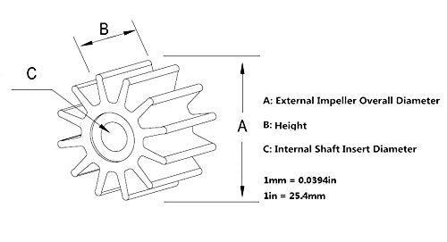 [AUSTRALIA] - SouthMarine Outboard Water Pump Impeller 334-65021-0 18-8921 for Tohatsu Nissan 9.9HP 15HP 18HP 20HP Boat Motor 