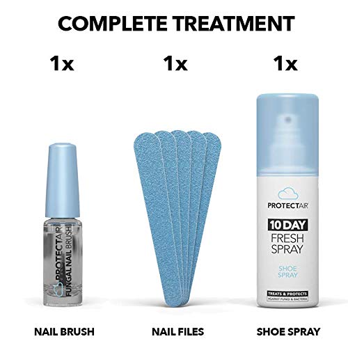 ProtectAir Fungal Nail Treatment - Extra Strong for toenails - 5ml + 5 Nail Files + Medical Shoe Spray - BeesActive Australia