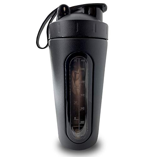 VOW Nutrition Premium Stainless Steel Matt Black Protein Shaker | Durable Water Bottle, Leak Proof, Dishwasher Safe, 750ml (750 ML, Matt Black) 700 ML - BeesActive Australia