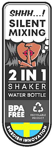 Smartshake Reforce Bottle Shaker Cup in Stainless Steel with 900 ml Capacity, Black - BeesActive Australia