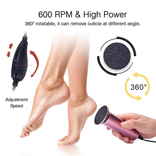 FATUXZ Electric Callus Remove with 60pcs Replacement Sandpaper Discs, Professional Pedicure Foot File Sander for Dead Cracked Hard Skin Calluses for Feet Electronic Callus Shaver (Speed Adjustable) - BeesActive Australia