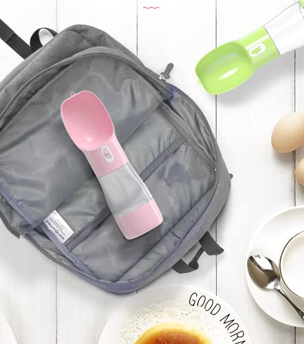 madeking Dog Water Bottle Portable Pet Water Bottle Leak Proof Dog Water Dispenser and Food, Lightweight Dog Travel Water Bottle Bowl for Walking and Trave pink - BeesActive Australia