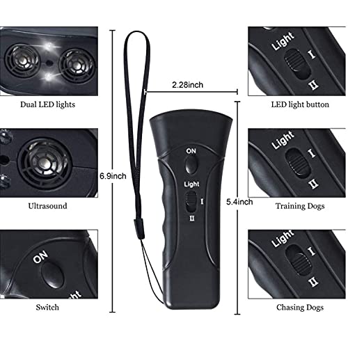 JORCEDI Ultrasonic Anti Dog Barking Control Device Trainer LED Light Gentle Chaser Pet Gentle Sonics,Handheld and Portable Training Equipment - BeesActive Australia