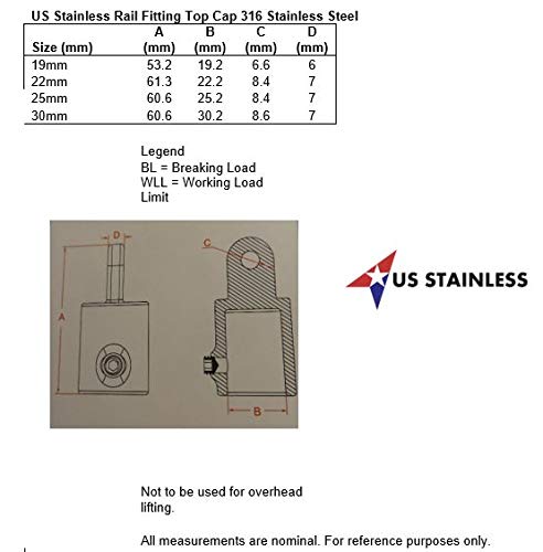 [AUSTRALIA] - Stainless Steel 316 Rail Fitting Top Cap 1" (25mm) Marine Grade 