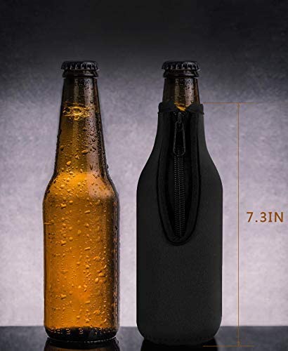 Beer Bottle Insulator Sleeve Different Color. Zip-up Bottle Jackets. Keeps Beer Cold and Hands Warm. Classic Extra Thick Neoprene with Stitched Fabric Edges, Enclosed Bottom, Perfect Fit (Pack-of-4) Pack-of-4 - BeesActive Australia