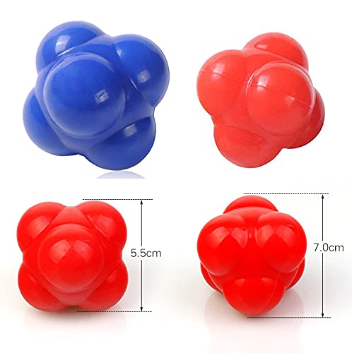 Rubber Reaction Ball Field Training Ball and Agility Trainer by Hexagonal Ball for Hand-Eye Coordination (Blue) - BeesActive Australia