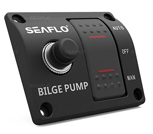 [AUSTRALIA] - SEAFLO 3-Way Bilge Pump Switch Panel (Automatic-Off-Manual) 12v 24v w/Built-in 15A Circuit Breaker 