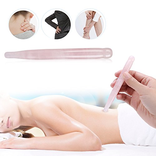 Natural Stone Acupressure Stick Crystal Stick Chopsticks Acupuncture Sticks Special Experience, 12 cm(rose quartz) Rose Quartz - BeesActive Australia