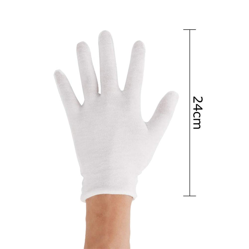 12 Pairs White Cotton Gloves Moisturizing Gloves for Women and Girls (M Size) - BeesActive Australia