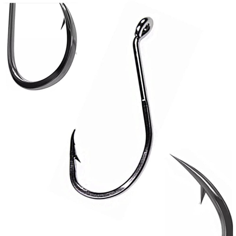 CAJOAUIS 100 Pcs Sharp Octopus Hook Sport Circle Fishing Hooks High Carbon Steel Fishing Jig Hook Black Fishhooks-Sizes 4# to 8/0# 2#-100PCS - BeesActive Australia