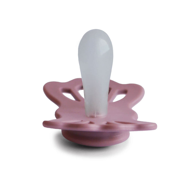 FRIGG Lucky Symmetrical SilkySoft Silicone Baby Pacifier | Made in Denmark | BPA-Free (Cedar/Baby Pink, 0-6 Months) Cedar/Baby Pink - BeesActive Australia